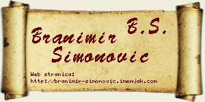 Branimir Simonović vizit kartica